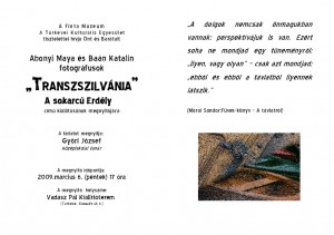 Abonyi Maya – Baán Katalin – Transzszilvánia – Erdély arcai